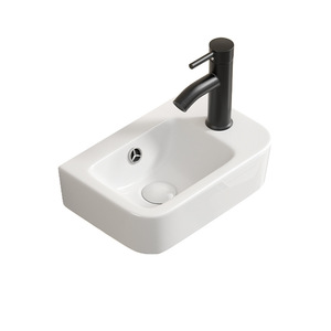 Évier mural moderne en céramique avec robinet monotrou de forme carrée pour une utilisation simple dans la salle de bain d'un <span class=keywords><strong>mini</strong></span>-appartement - Product Image 5