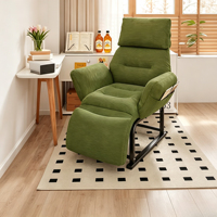 Fauteuil inclinable moderne pour appartement, double usage (assis/détente), pour la sieste, chaise longue pliable en tissu pour une personne, idéal pour les moments de loisirs