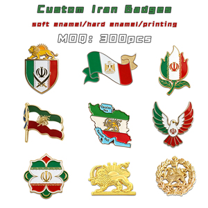 Alfileres, insignias y broches con el emblema nacional, la bandera y el mapa de Irán, broches con el escudo de Teherán iraní, recuerdo persa. Venta al por mayor. Personalizado. Fábrica antigua y confiable. - Product Image 1