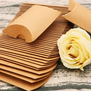 Caixa de papel de presente do logotipo personalizado, caixas marrom de papel de travesseiro