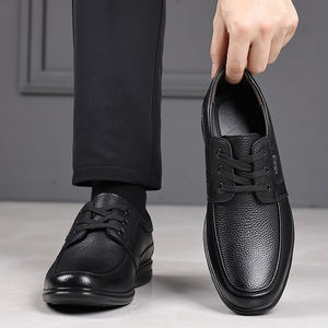 Último modelo de zapatos de vestir para hombre negro 38-44 zapatos formales de negocios con cordones de cuero de vaca real para hombre calidad de exportación de fábrica - Product Image 4