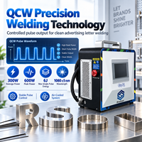 Soudeuse laser portable QCW 300W, machine de soudage laser à fibre portative pour la fabrication de lettres en acier inoxydable et de panneaux signalétiques