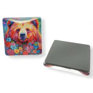 Aimant de réfrigérateur rond en verre personnalisé avec impression 3D promotionnelle - Product Image 2