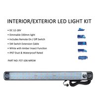 Lumière LED extérieure pour camping-car, caravane, véhicule, motorhome, noire, DC12-28V, 8W, 800lm, IP67, avec interrupteur métallique