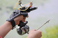 Cabeza de Tirachinas de Pesca Arrow, Set Compuesto, Goma de Caza, Dardo Láser, Pequeño Dardo de Acero, Mira de Fibra Óptica, Tirachinas de Fibra Óptica