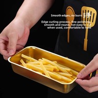 2026 Nieuw ontwerp roestvrijstalen gouden frosted 2-delige dinerbord voedsel snack fruit schaal voor catering
