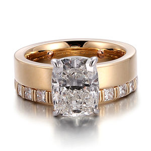 Custom 18k 14k 10k originale oro puro con diamante matrimonio anello di fidanzamento anello di corrispondenza Set coppia per donna uomo - Product Image 3