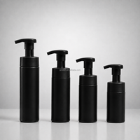 Flacon pompe vide noir mat avec mousseur 100ml 120ml 150ml 220ml en PET, vente en gros, logo personnalisé pour nettoyant visage et savon liquide