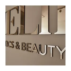Letreros de metal cortados con láser personalizados Letras de aluminio 3D Lobby Business Logo para oficina