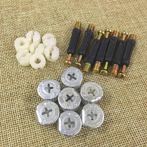 Kit de connecteurs excentriques en acier au manganèse zingué Xiongfa trois-en-un pour l'assemblage de meubles - Product Image 1