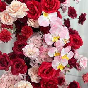 Arco Floral de Seda Realista en Color Morado y Rojo, Estilo Popular, para Decoración de Bodas, Día de San Valentín y Día de la Madre - Product Image 4