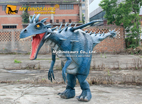 Costume de dragon réaliste My Dino FDC016, costume de dragon bleu pour événements intérieurs/extérieurs