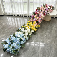Vente flash - Chemin de table en fleurs artificielles multicolores de la marque Panda, bande florale moderne pour la décoration de table de mariage ou de fête