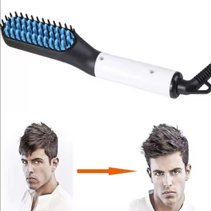Plancha eléctrica plana rizador alisador peine pelo <span class=keywords><strong>barba</strong></span> alisador inalámbrico calentamiento rápido cepillo alisador máquina para hombres - Product Image 4