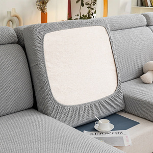 Housse de canapé jacquard toutes saisons, couleur unie, élastique, 2 et 3 places, facile à installer, housse de canapé pour la maison, anti-griffures pour animaux domestiques. - Product Image 4