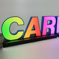 Lettres en relief personnalisées avec éclairage LED RGB, logo en acrylique 3D éclairé par l'avant, enseigne lumineuse pour entreprise, enseigne LED personnalisée