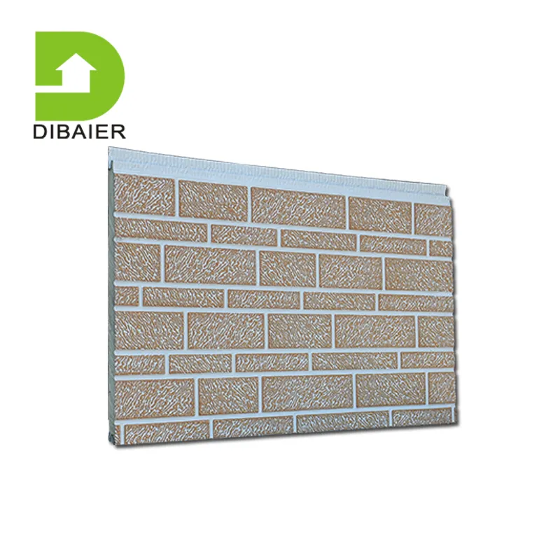 Tallado peso ligero y resistente al agua de cemento de fibra exterior de pared de ladrillo decorativo sándwich panel de aislamiento