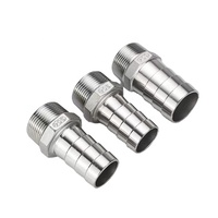 Raccord de tuyau hexagonal à filetage externe CNJS en acier inoxydable SS304 SS316L DN10, raccords de tuyau à barbelure, raccord de tuyau d'eau