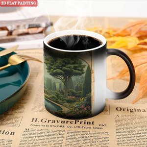 Taza de Cerámica de 11 oz con Diseño Ergonómico, Fácil Agarre, Color Negro Esmerilado, Sensible al Calor - Product Image 5