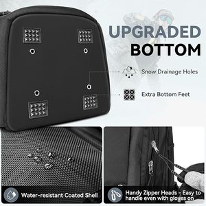 Sac à dos pour chaussures <span class=keywords><strong>de</strong></span> ski, sac <span class=keywords><strong>de</strong></span> ski rembourré <span class=keywords><strong>de</strong></span> 50 L et sac pour bottes <span class=keywords><strong>de</strong></span> snowboard avec trous <span class=keywords><strong>de</strong></span> drainage, sac <span class=keywords><strong>de</strong></span> voyage pour ski grande capacité résistant à l'eau - Product Image 5