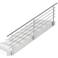 Supports de main courante en acier inoxydable 304 et verre trempé pour escaliers et balcons, design industriel Crwell, avec garantie de 5 ans