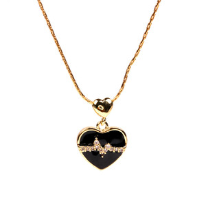 Collier pendentif <span class=keywords><strong>ECG</strong></span> en zircon plaqué or pour femme, chaîne clavicule de fréquence cardiaque pour la Saint-Valentin - Product Image 4