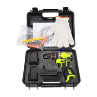 Perceuse électrique portable avec 2 batteries, embouts de tournevis, gants et étui pour le travail du bois, logo personnalisé, fabrication en usine