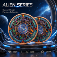 Pièce de monnaie extraterrestre Area 51 en cuivre pur 999 de 1 oz, 3D en relief, colorée UV, effet proof-like, Art OVNI mystérieux, Artisanat métallique