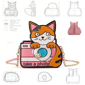 Sac Ita unique en forme d'appareil photo rétro avec fenêtre transparente ronde, décor rose, sac à main personnalisé pour les filles à la mode - Product Image 3