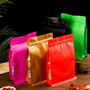 Matte Gekleurde Pakket Stand Up Pouch/Aluminiumfolie Verpakking Zip Lock Bag/Doypack Mylar Opslag Voedsel Zakken Met venster