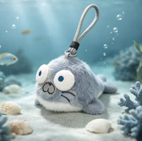 Pendentif Animal Marin Adorable - Requin, Pieuvre, Baleine Émettrice de Jet d'Eau, Jouet en Peluche, Décoration de Sac à Dos, Porte-clés