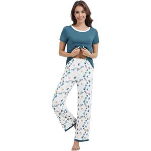 Ensemble de pyjama à manches courtes pour femmes personnalisé en viscose de bambou avec poches S XXL - Product Image 6