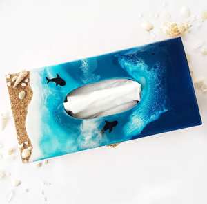 Caja de papel de seda de resina de alta calidad hecha a mano con diseño decorativo para uso doméstico y de oficina a precio mayorista - Product Image 4