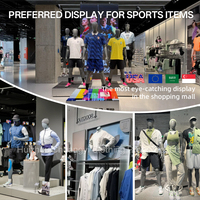 Maniquí Deportivo de Cuerpo Completo de Fibra de Vidrio en Pose de Carrera Dinámica, Modelo Atlético Masculino y Femenino Realista para Escaparates de Tiendas de Ropa