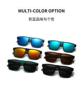 2026年新作 レトロ竹製サングラス カスタムロゴ UVカット 木製スクエアアイウェア メンズ - Product Image 4