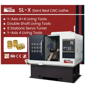 micro cnc lathe 2 spindle metal lathe for sale cnc lathe with live tooling