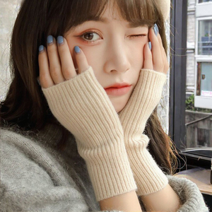 Gants d'hiver longs sans doigts pour femmes tricotés unisexe décontracté doux bras manches mitaines en <span class=keywords><strong>laine</strong></span> et cachemire - Product Image 3