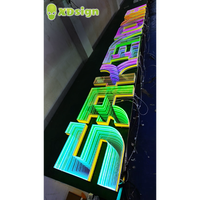Lettres en relief personnalisées Infinity Abyss IPx7 avec LED multicolores, en acrylique semi-transparent, signalétique 3D, décoration contrôlée par Bluetooth