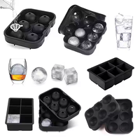 Usine Réutilisable Grand 6 Rond Silicone Bacs À Glaçons Honeycombice Grille Moule Ensemble 6 Grille Carré Bacs À Glaçons pour Congélateur Avec Couvercle