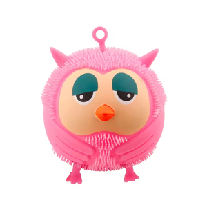 OEM Wholesale <b>LED</b> Light up PU Owl Spiky Puffer <b>Ball</b> Squeeze Toy for Boys & Girls Stress Relief Fidget Toy - Product Image 1