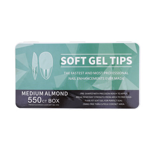Caja blanca de plástico para explosiones, cubierta completa francesa, exfoliante ultrafino sin costuras, gota de agua larga, almendra, <span class=keywords><strong>uñas</strong></span> postizas no talladas - Product Image 2