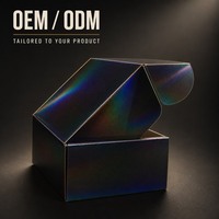 Personnalisation d'emballages cadeaux haut de gamme : cartons ondulés holographiques or/argent avec impression de logo