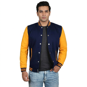 Wholesale Manufacturer Custom Eagle Printed Oversized <b>Sheepskin</b> Leather Varsity <b>Jacket</b> Boxy Button up Letterman <b>Jacket</b> - Product Image 1