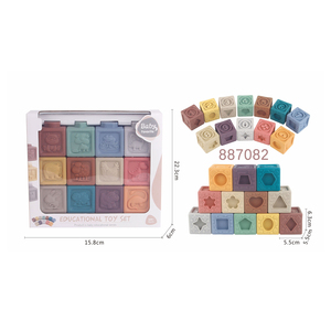 Thời Gian Tắm Cho Trẻ Sơ Sinh Bộ Xếp Đồ Mọc Răng Hình Động Vật Nhiều Màu Sắc Chơi Tự Làm Khối Xây Dựng Cao Su Silicon Mềm Cảm Giác Cho Đồ Chơi Trẻ Em - Product Image 3