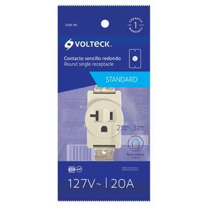 Volteck-Enchufes y enchufes de 3 cables, contacto único, marfil, 20A, estándar, 2 polos - Product Image 2