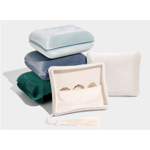 Logo personalizzato stampato matrimonio bomboniera scatole di gioielli in velluto nappe eleganti da imballaggio collane macchia bracciali altri articoli da regalo - Product Image 4