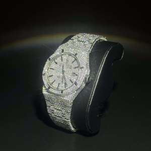 Relógio Clássico Hip Hop Iced Out Personalizado com Diamantes VVS em Aço Inoxidável Automático que Passa no Teste de Diamante - Product Image 4