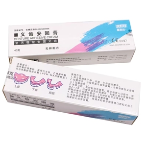 Pâte adhésive <span class=keywords><strong>pour</strong></span> prothèses dentaires, crème super forte, fixe en profondeur, prévient les points douloureux, améliore la force de mastication, emballage de 40 g - Product Image 1