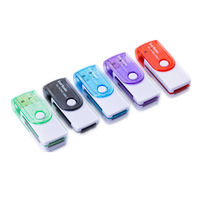 Lector de tarjetas multifunción rotativo Cuatro en Uno compatible con tarjeta de memoria TF + SD + MS + M2 computadora de coche de alta velocidad 2,0
