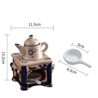 Vente chaude en gros d'encens en céramique et diffuseur d'aromathérapie impression colorée parfum brûleur d'huile essentielle cire fondre plus chaud brûleur